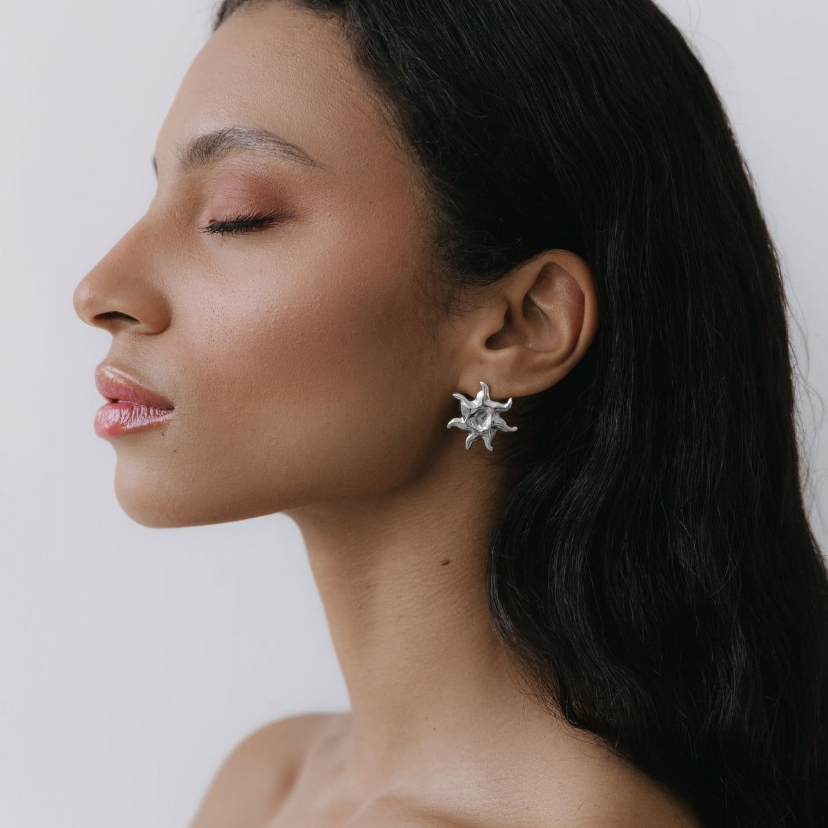 SUN EARRINGS AURORA SILVER