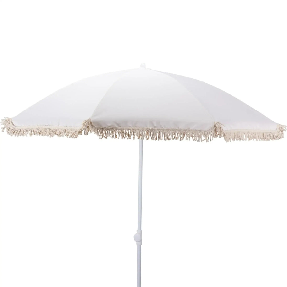 Sonnenschirm Strandschirm Balkon Gartenschirm creme Fransen Boho chic UV30+ 155cm
