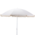 Sonnenschirm Strandschirm Balkon Gartenschirm creme Fransen Boho chic UV30+ 155cm