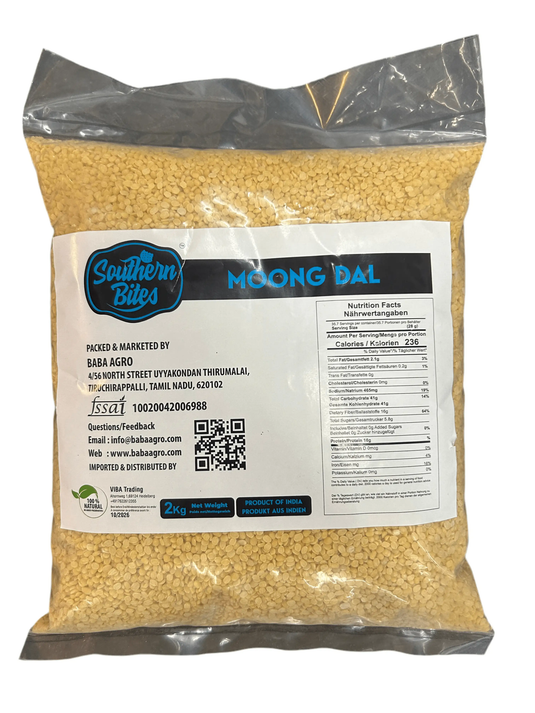 Southern Bites Premium Moong / Mung Dal 2kg - Namma Markt