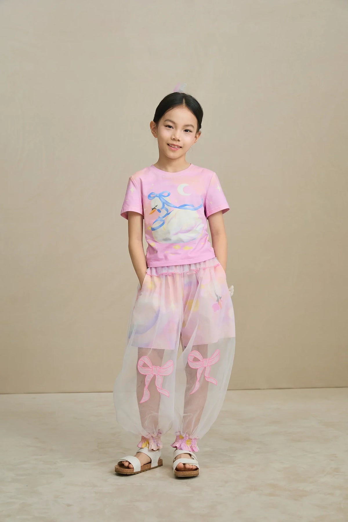 Swan Mesh Overlay Anti-Mosquito Pants