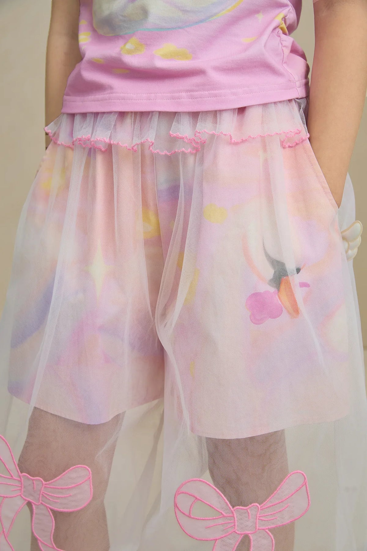 Swan Mesh Overlay Anti-Mosquito Pants