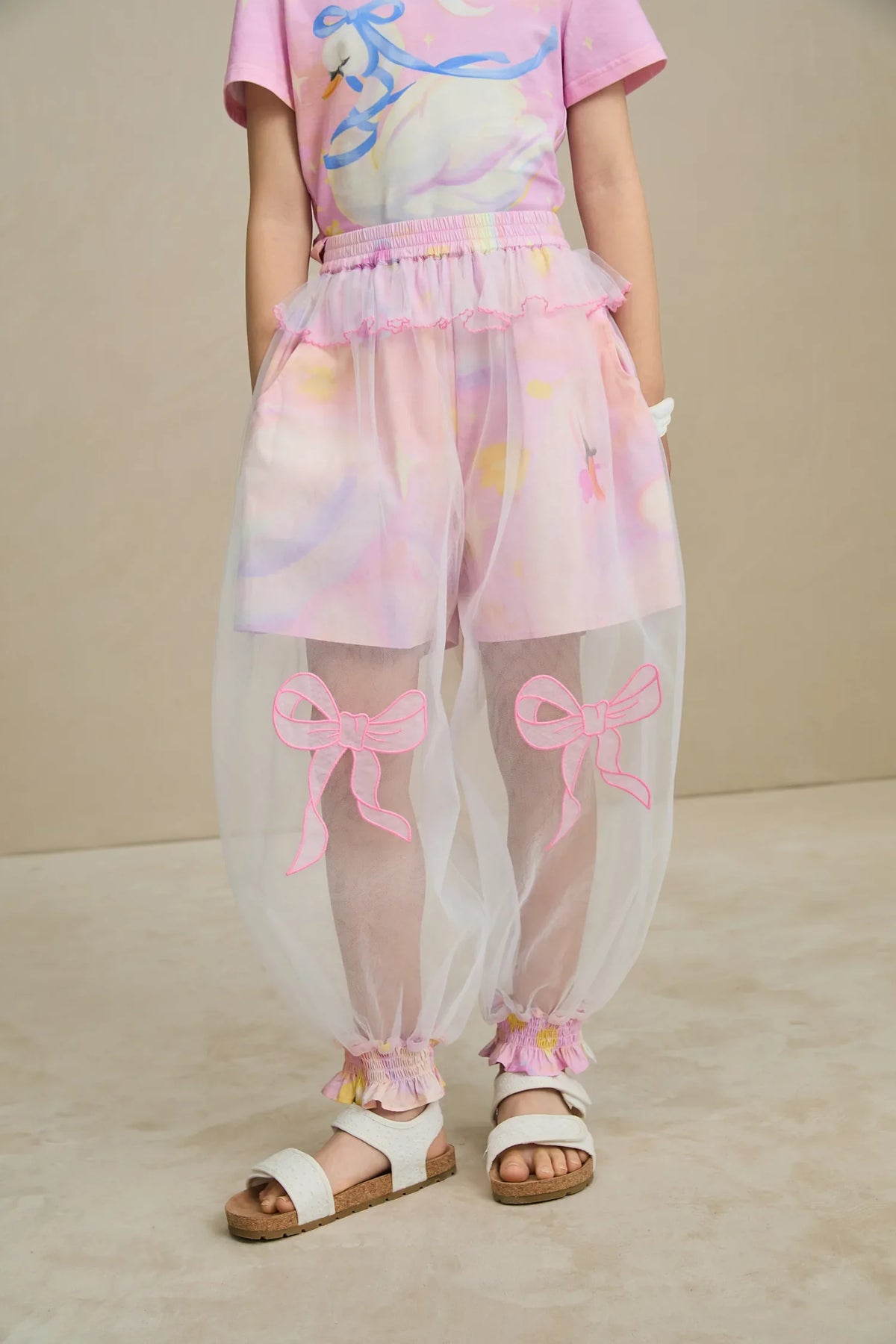 Swan Mesh Overlay Anti-Mosquito Pants