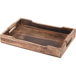Tablett Serviertablett Holz Mango braun Holztablett Deko Dekotablett dunkelbraun Namma Markt