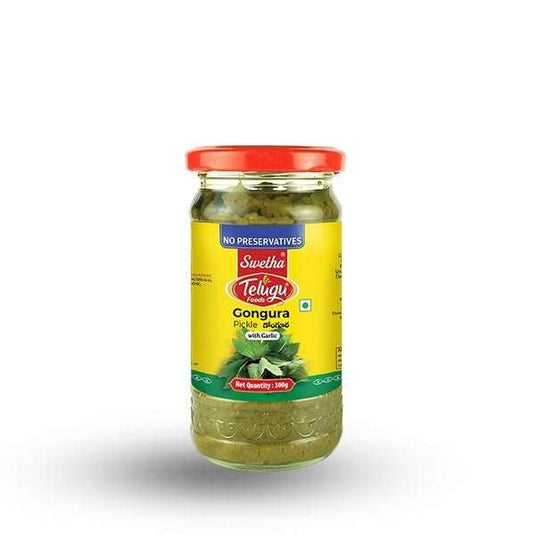 Telugu Foods Gongura Pickle (with garlic) 300g - Namma Markt