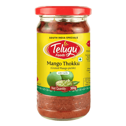 Telugu Foods Mango Thokku Grated Mango Pickle (with garlic) 300g - Namma Markt