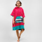 Poncho Pink Wave, Baumwolle Velours