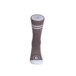 Cotton Crew Socks Stripes + Logo grey
