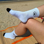 Cotton Crew Socks Logo white