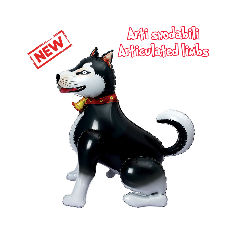Airwalker Folienballon "Husky schwarz" | 110cm