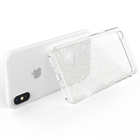 NALIA Handyhülle kompatibel mit iPhone XS Max, Glitzer Ultra-Slim Silikonhülle Case Backcover Schutzhülle, Glitter Sparkle Handy-Tasche Bumper Cover, Dünnes Bling Strass Etui Hülle
