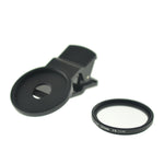 UV Filter 37 mm Gewinde mit Clip in Schwarz für Smartphone | System-S