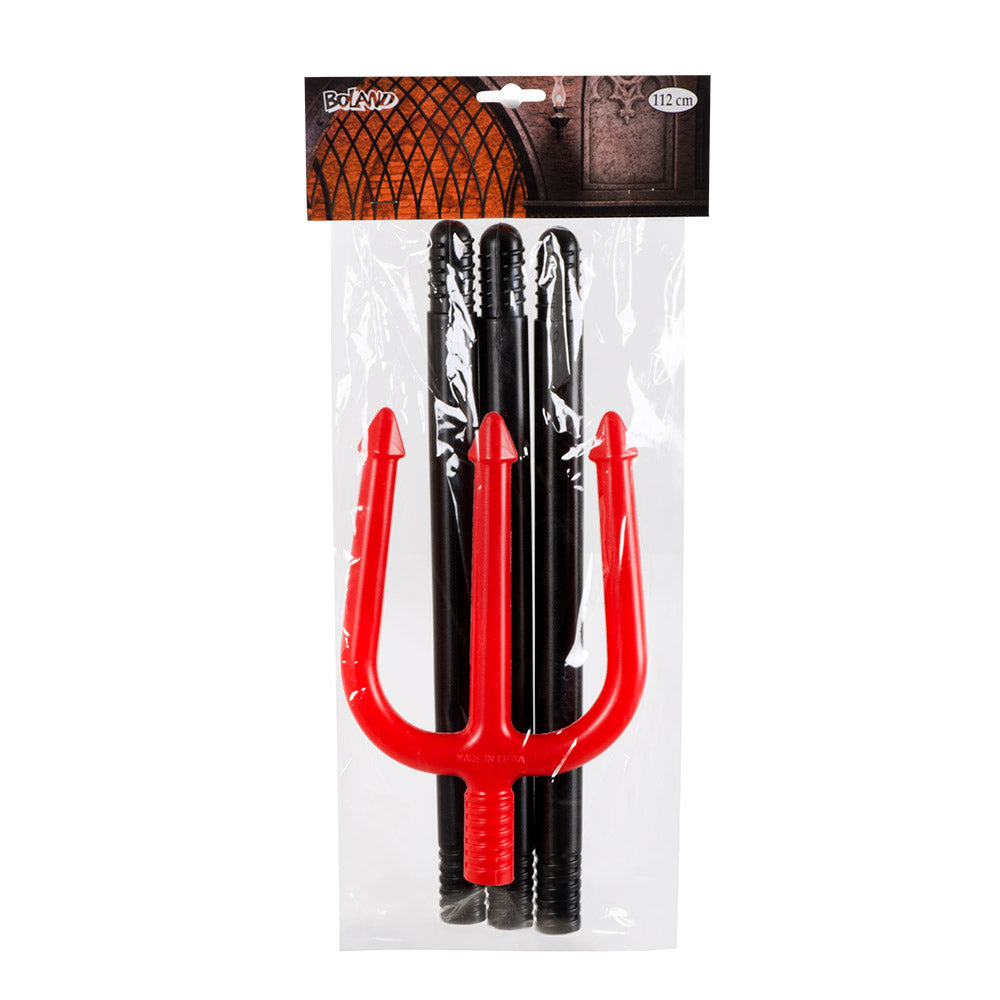 Teufelsgabel Dreizack 4-tlg. 112cm | Rot - Halloween