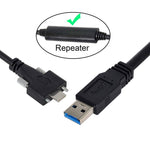 USB 3.1 Kabel 8 m Typ C Stecker zu 3.0 Typ A Stecker Schraube in Schwarz | System-S