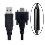 USB 3.1 Kabel 8 m Typ C Stecker zu 3.0 Typ A Stecker Schraube in Schwarz | System-S