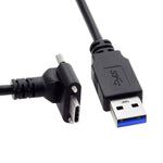 USB 3.1 Kabel 8 m Typ C Stecker zu 3.0 Typ A Stecker Schraube Winkel Schwarz | System-S
