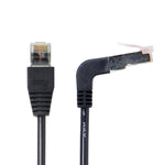 LAN Kabel 0,5 m RJ45 Stecker Ethernetkabel Netzwerkkabel Winkel in Schwarz | System-S