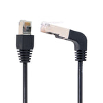 LAN Kabel 0,5 m RJ45 Stecker Ethernetkabel Netzwerkkabel Winkel in Schwarz | System-S