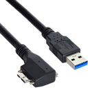 USB 3.0 Kabel 120 cm Typ A Stecker zu Micro B Stecker Winkel Schraube in Schwarz | System-S