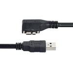 USB 3.0 Kabel 120 cm Typ A Stecker zu Micro B Stecker Winkel Schraube in Schwarz | System-S