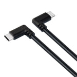USB 3.1 Gen 2 Kabel 100 cm Typ C Stecker zu Stecker 2x Winkel in Schwarz | System-S