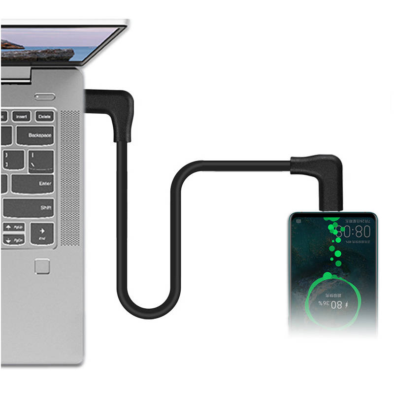 USB 3.1 Gen 2 Kabel 5 m Typ C Stecker zu Stecker 2x Winkel in Schwarz | System-S