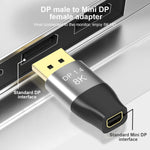 Mini Display Port Adapter 1.4 Stecker zu Display Port  Stecker in Schwarz | System-S