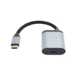 3in1 Adapter Mini DP 1.4 Buchse & 2x USB 3.1 Typ C Buchse zu Typ C Stecker Grau | System-S