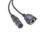 LAN Kabel 30 cm RJ45 Buchse zu XLR 3 Pin Buchse Schraube in Schwarz | System-S