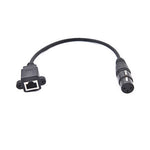 LAN Kabel 30 cm RJ45 Buchse zu XLR 3 Pin Buchse Schraube in Schwarz | System-S