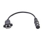 LAN Kabel 30 cm RJ45 Buchse zu XLR 3 Pin Buchse Schraube in Schwarz | System-S