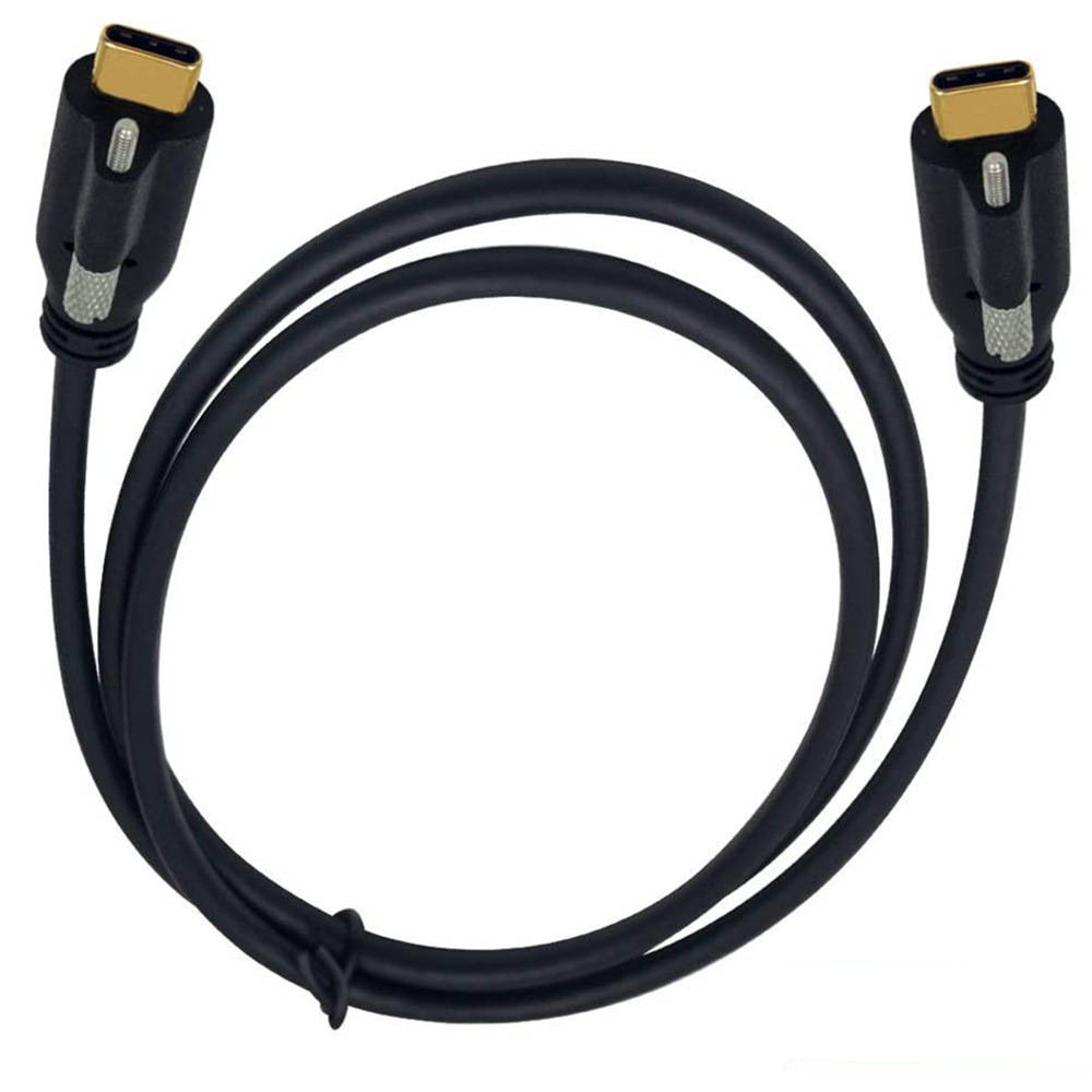 USB 3.1 Gen 2 Kabel 100 cm Typ C Stecker zu Stecker Panel Mount 10 Gbit/s 100W | System-S