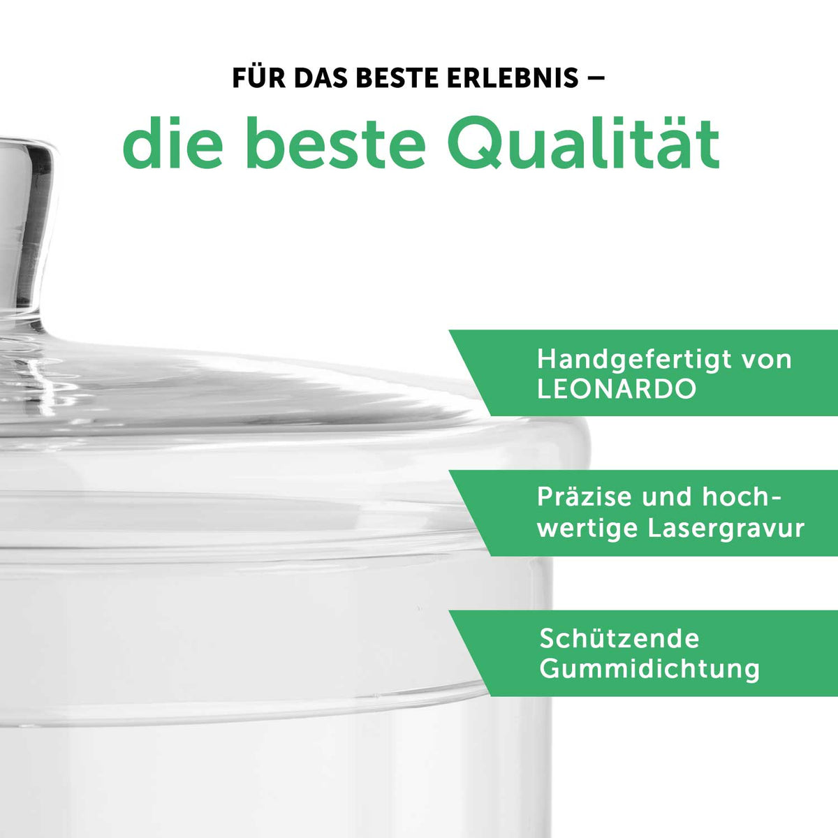 Leonardo Keksglas mit Gravur "Glück im Glas"