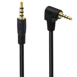 Audio Klinke Kabel 25 cm 3,5 mm TRRS Stecker zu Stecker Winkel AUX Schwarz | System-S