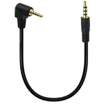 Audio Klinke Kabel 25 cm 3,5 mm TRRS Stecker zu Stecker Winkel AUX Schwarz | System-S