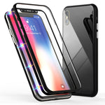 NALIA Magnetische 360° Glas Hülle kompatibel mit iPhone XS Max, Ultra-Slim Hard-Case Dünnes Hartglas Back-Cover mit Rahmen & Display-Schutz, Full-Body Schutzhülle Bumper Handy-Tasche