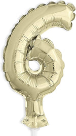 Tortendeko Ballonzahl, ca.13cm #6 Gold