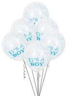 Luftballon Ø30cm Konfetti ca.30cmØ/6St. It's a Boy  Blau