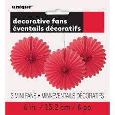 Dekofächer Uni 15cm/3 Stück | Rot