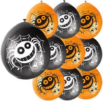 Luftballon Spinne ca.23cmØ/10St. Schwarz-Orange Halloween
