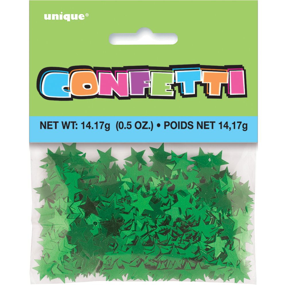 Konfetti Metall 14g Sterne Grün