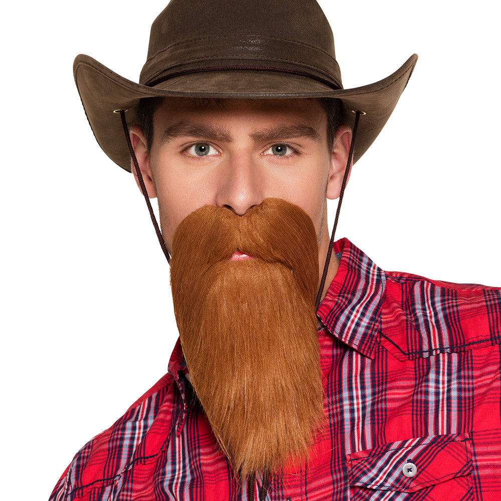 Bart "Cowboy" zum Kostüm | Braun