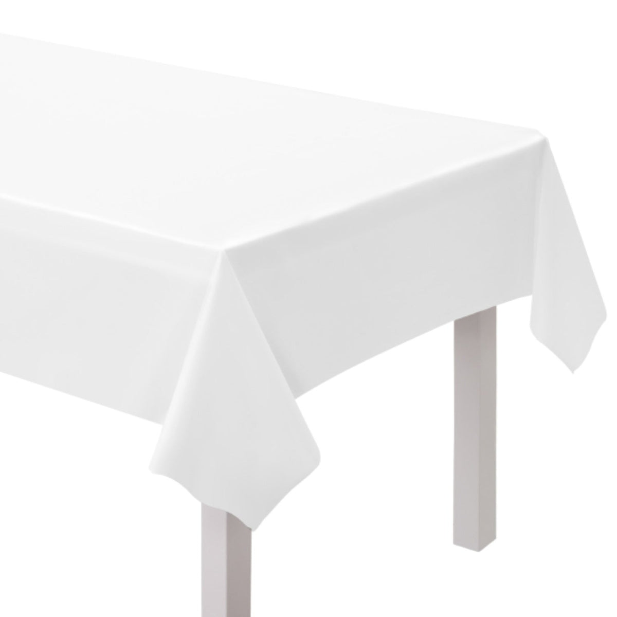 Tischdecke PVC Unifarben 137x274cm | Weiß