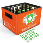 DIY Bierkasten Banderole mit 24 Deckelaufklebern - Gerste Hilfe