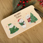 Frühstücksbrettchen zu Weihnachten - Eisbären - personalisiert mit Name