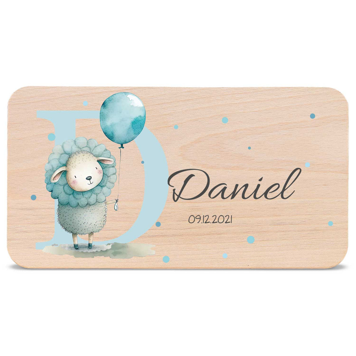 Frühstücksbrettchen mit Druckmotiv & Name - Initial