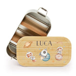 Brotdose mit Deckel für Kinder mit UV-Druck im "Weltraum" Design