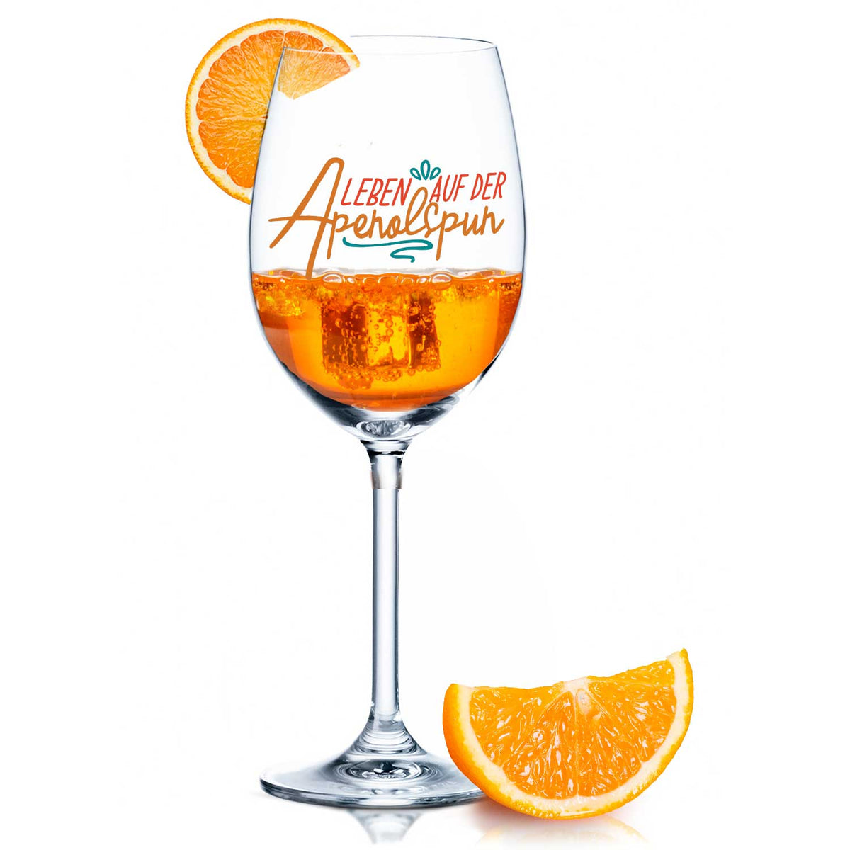 Stölzle Lausitz Weinglas mit UV-Druck - Leben auf der Aperolspur