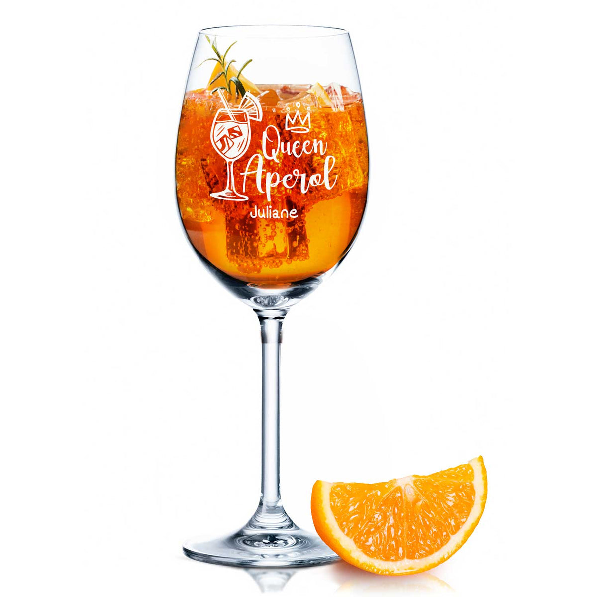 Stölzle Lausitz Weinglas mit Gravur - "Queen Aperol" mit Namen