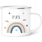 Emaille Tasse für Kinder - Personalisiert mit Namen & 8 liebevollen Motiven